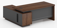 Bureau de direction de luxe au design moderne, bureau de direction en bois en forme de L pour cadre supérieur