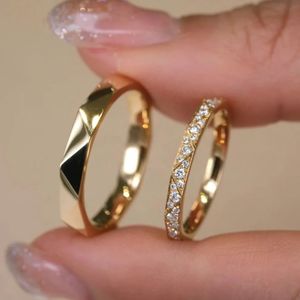 Xinfly Engagement Wedding Design Luxury Jewelry 18K Solid Gold Matching <b>Couple</b> Diamond <b>Rings</b> Sets for Him and Her - Product Image 2