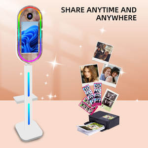 Máquina de fotomatón con espejo para selfies para eventos de boda con caja de cámara de pantalla táctil y soporte de impresora, fotomatón con espejo mágico ovalado - Product Image 6
