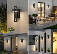 Lampes murales extérieures LED nordiques, noir mat, étanches IP65, en aluminium moulé sous pression, pour maison moderne