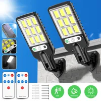 Lampes murales à détecteur de mouvement à énergie solaire, 260 lumens, 108 LED, étanches IP65, télécommande, lumière de sécurité durable pour cour