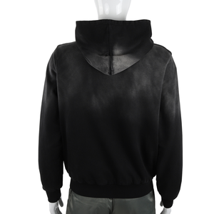 Nouveaux sweats à capuche pour hommes avec logo personnalisé, épais, unis, effet usé, en vente à prix avantageux, 100% coton molletonné. - Product Image 2