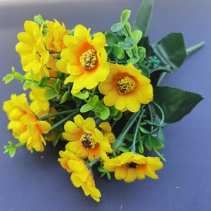 Bouquet de tournesols artificiels Wen Hope, fleurs en soie jaunes, décoration de mariage, décoration de la maison et du bureau - Product Image 3