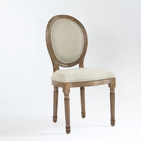 Chaise de salle à manger en bois d'hévéa style Louis, design nordique moderne, avec tissu en toile, pour la maison, le bureau, les parcs, les mariages, les appartements et les ateliers