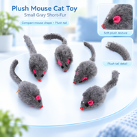 Jouet en peluche interactif pour chat en forme de souris, en fausse fourrure de lapin douce, avec son et pierre, vente en gros d'usine