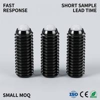 Vis à bille à tête hexagonale robuste avec ressort, finition zinc noir, acier inoxydable industriel M8 M10