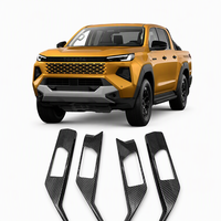 Couvre-poignée de porte intérieure en fibre de carbone pour Toyota Hilux Travo 2026, accessoires 4 portes, ensemble de 4 pièces