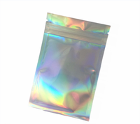 Fermeture à glissière en plastique pour bijoux, 50 pièces, Double face, coloré, Laser, fermeture éclair, sacs holographiques transparents, à support automatique