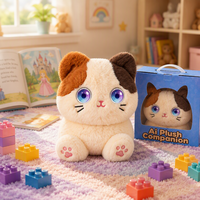 Jouet en peluche personnalisé en polyester avec IA, yeux lumineux et dialogue vocal, 10 cm, pour enfants de 2 à 13 ans, compagnon pour enfants