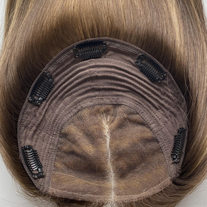 Topper pour femme noué à la main, cheveux humains Remy 100% de haute qualité, styles personnalisés usine Qingdao, Topper pour femme en dentelle HD - Product Image 2
