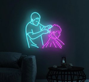Letrero LED de Neón Personalizado para Barbería, Diseño de Tijeras y Peine, Luz de Neón para Decoración de Pared de Salón de Belleza o Tienda - Product Image 4
