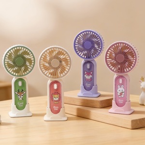 Cartoon Portable Handheld <b>Fan</b> With <b>Stand</b> Usb Rechargeable 5W DC Motor Hands Free For Outdoor Use - Product Image 3