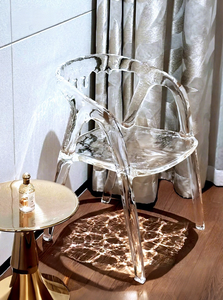 Chaise de salle à manger en résine transparente de style italien, design goutte d'eau, pour villa, salon, mobilier d'intérieur - Product Image 5