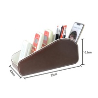 LG8164 Organisateur de bureau en cuir PU fait à la main avec 5 compartiments Boîte de rangement pour télécommande pour le salon