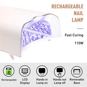 Secador de Unhas Profissional Sem Fio Recarregável 115w, Lâmpada LED <span class=keywords><strong>UV</strong></span> para Salão - Product Image 2