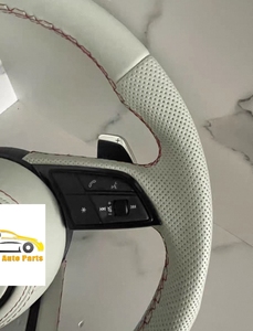 Volant sport en cuir véritable <span class=keywords><strong>Audi</strong></span> RS d'origine, à fond plat, assemblage en cuir, volant modifié - Product Image 5