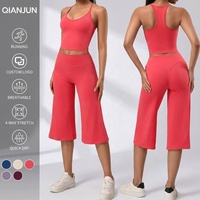 Ensemble de yoga 2 pièces pour femme : Soutien-gorge de sport et short cycliste taille haute, effet galbant fessier, matière ultra douce, tenue de sport pour la gym