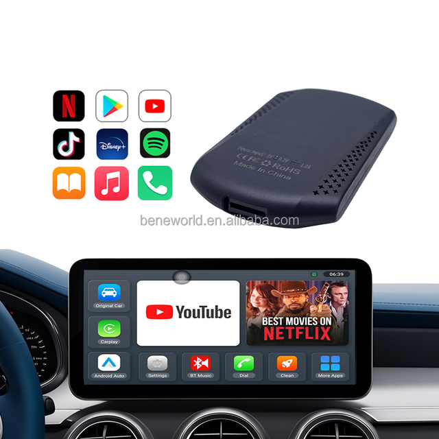 OEM ODM Wireless Smart Carplay Android Auto AI Box Android 14 Car Multimedia Ai Box Netflix/YouTube Car Accessories