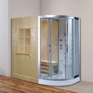 Lüks modern tasarım kapalı banyo katı ahşap ıslak buhar dolabı sauna duşakabin odası banyo