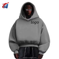 Sweat-shirts à capuche personnalisés pour hommes, 500 g/m², avec patchs usés, 100 % coton, style streetwear, coupe ample