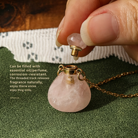 Collier diffuseur rotatif ouvrable en acier inoxydable 316L avec flacon d'huile essentielle en pierre naturelle pour femme