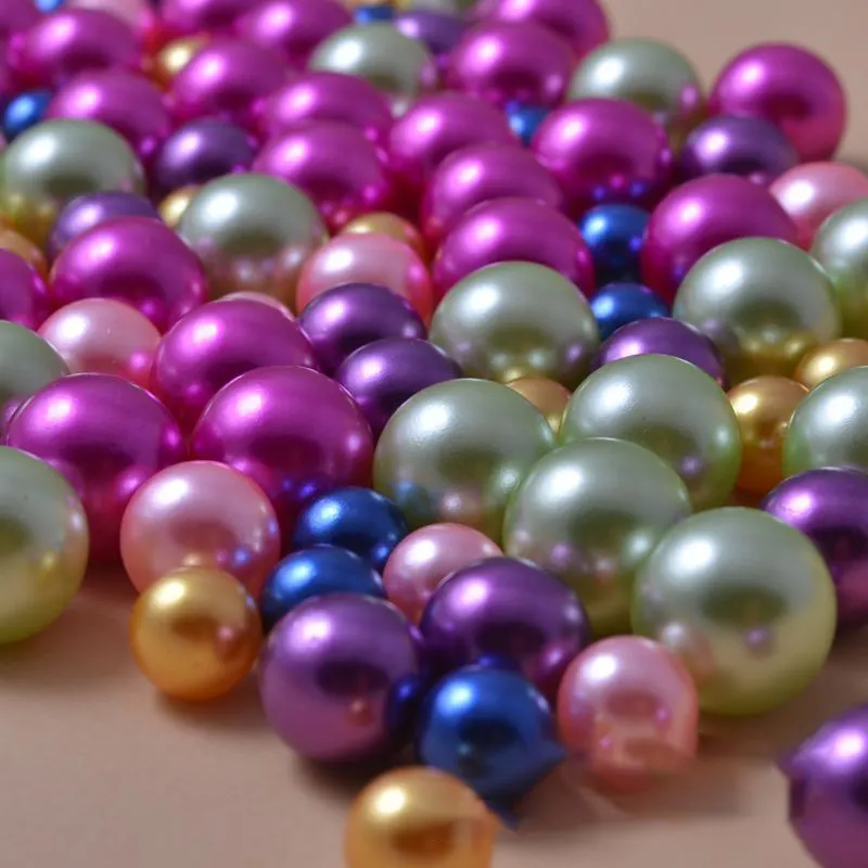 Perles de mode ABS lisses rondes sans trou 1-18mm rondes perles de décoration en plastique pour Machine