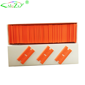 Orange Blue Replacement Cleaning Scraper Spare Blades 1.5" Double Edge Plastic Razor Scraper Blade E14 E14B