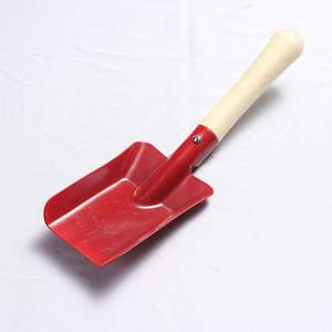 Blue Plastic Garden Shovel With Wooden <b>Handle</b> For Kids And Small Gardens Outdoor Use - Product Image 2