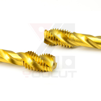 Set Tap Spiral Flute HSSE M2*0.40-M10*1.50 Berlapis TiN, Alat Pembuat Ulir Standar DIN untuk Pembubutan Lubang Buta pada Baja Tahan Karat