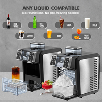 SOHEF Machine à glaçons rapide 2-en-1 et mixeur à smoothies automatique, moteur puissant 150W, hachoir à glace pilée pour cocktails et vins glacés