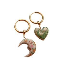 Modischer Kürbis-Vogel-Schmetterling-Mond-Vogel-Tasse-Blumen-Anhänger DIY Ölgemälde Farbbeständiger Großhandelsschmuck für Frauen - Product Image 6