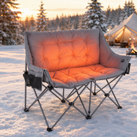 Chaise de camping chauffante personnalisée, 3 niveaux de température, siège pliable rembourré 600D pour l'extérieur