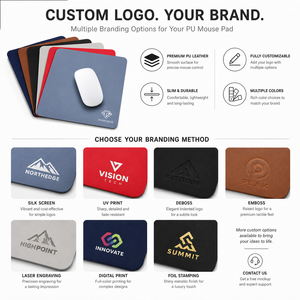Luxury <b>Desk</b> Mat PU Leather Mouse <b>Pad</b> Custom Logo Executive Office Decor Waterproof Easy Clean Modern Minimalist Bulk Gift - Product Image 2