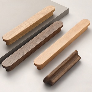 Poignée en bois de chêne blanc et noyer - Bouton en bois en forme de champignon pour tiroir et armoire en bois massif (trou unique) - Product Image 4