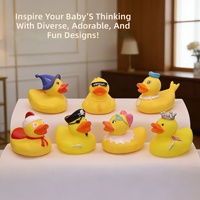 Jouets de bain en vinyle souple qui couinent pour bébés de 0 à 24 mois avec de mignons animaux de dessin animé - Jeu sensoriel sûr