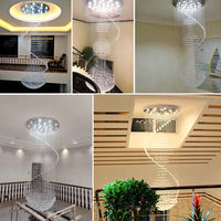 Grand lustre de bâtiment en duplex de luxe pour escaliers rotatifs pour salon et hall d'hôtel