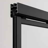 Porte coulissante en aluminium à double vitrage trempé, moderne, pour séparation de terrasse