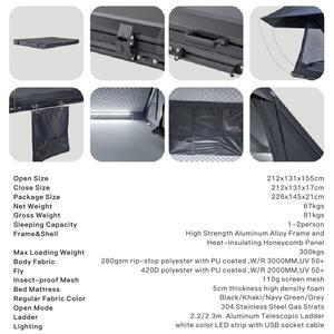 铝制硬壳车顶帐篷 - 轻质单通道（67公斤）双人用，快速1分钟搭建 - Product Image 6