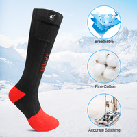 Chaussettes chauffantes rechargeables électriques 7.4V pour hommes femmes Coolmax matériau antibactérien Logo personnalisé Camping pêche cyclisme ski
