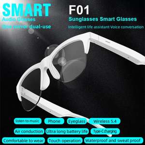 Gafas Inteligentes Inalámbricas F01 con Bluetooth, Resistentes al Agua, con Sonido Estéreo para Música y Llamadas, Empaque Personalizable - Product Image 4