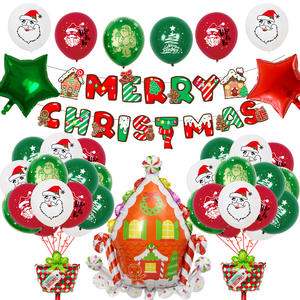 Buon <span class=keywords><strong>natale</strong></span> decorazioni <span class=keywords><strong>per</strong></span> feste di alta qualità stampa palloncini in lattice set bandiera di <span class=keywords><strong>natale</strong></span> - Product Image 1