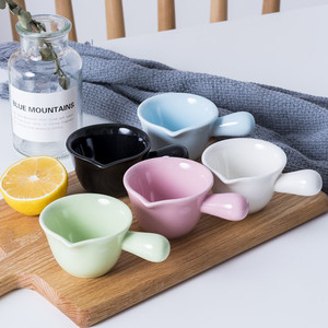 Ceramic <b>Mini</b> Milk Jug With Handle Solid Color <b>Microwave</b> Safe For Coffee Tea Party - Product Image 2