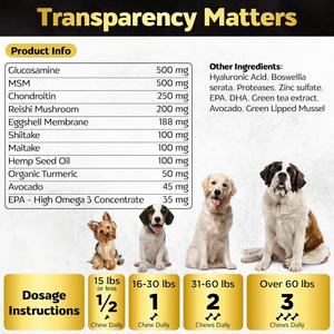 <strong>Dog</strong> Cat Joint Health Care Soft Chews <strong>Fish</strong> <strong>Oil</strong> Glucosamine HCL High-Protein Pain Relief 120 Chews/Box - Product Image 4