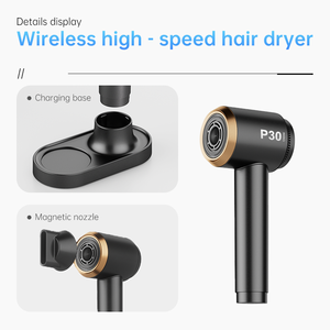 Binwang pengering rambut portabel nirkabel, pengering rambut profesional kecepatan tinggi, alat tata rambut portabel, pengering rambut tanpa kabel, dapat diisi ulang USB - Product Image 3