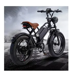 厂家批发20英寸山地污垢电动自行车脂肪轮胎沙滩巡洋舰电动城市自行车48V 750W成人1000W