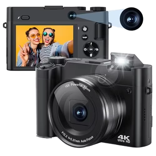 2026 DSLR Beginner Compact Inexpensive Video Blog YouTube Point Shooting 4K 64mp 16x Digital Photography Camera