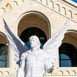 Gran San Arcángel <span class=keywords><strong>Gabriel</strong></span> escultura estatua de Ángel de mármol blanco para decoración religiosa - Product Image 3