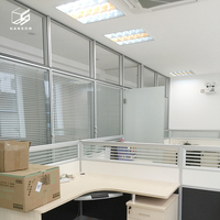Nouvelle cloison de séparation solide insonorisée cloison de bureau en verre transparent pleine vue vente en gros