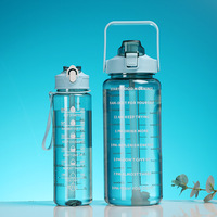 Grosir Promosi kapasitas besar 2000ml bebas BPA plastik latihan Gym olahraga cangkir air minum langsung
