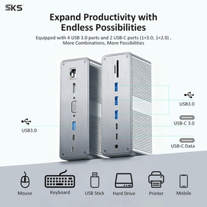 Base de Conexión <span class=keywords><strong>USB</strong></span>-<span class=keywords><strong>C</strong></span> 13 en 1, 4K 60Hz, VGA, <span class=keywords><strong>Ethernet</strong></span>, <span class=keywords><strong>USB</strong></span>-<span class=keywords><strong>A</strong></span>, <span class=keywords><strong>USB</strong></span>-<span class=keywords><strong>C</strong></span> PD, Lector de Tarjetas SD, Hub de Aluminio, Carga Rápida 3A para MacBook - Product Image 2